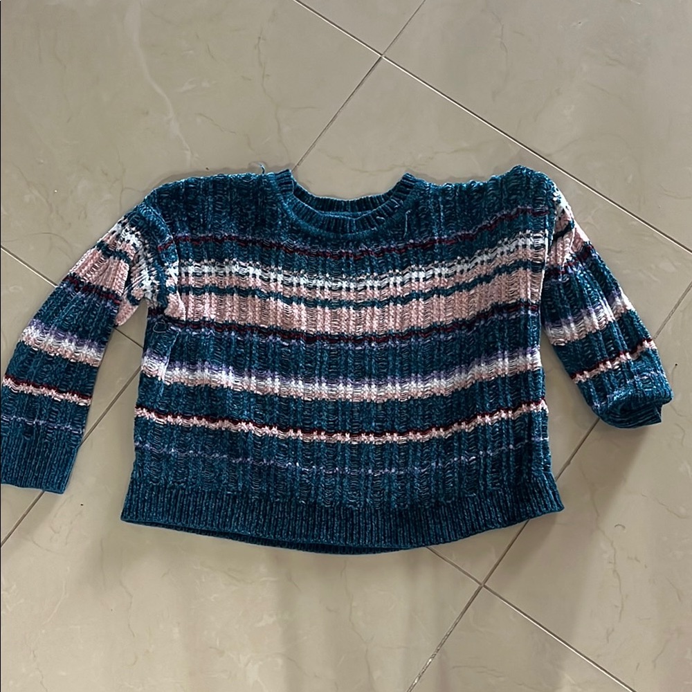 Striped Teal Sweater for Women